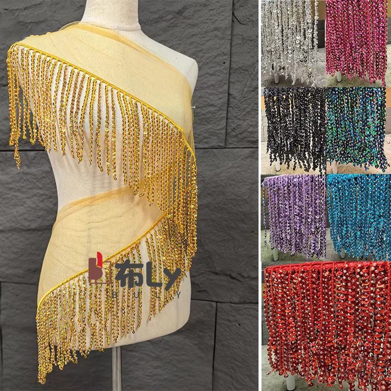 Ethnic Fashion Design - 15cm kralen- en pailletten franje, etnische