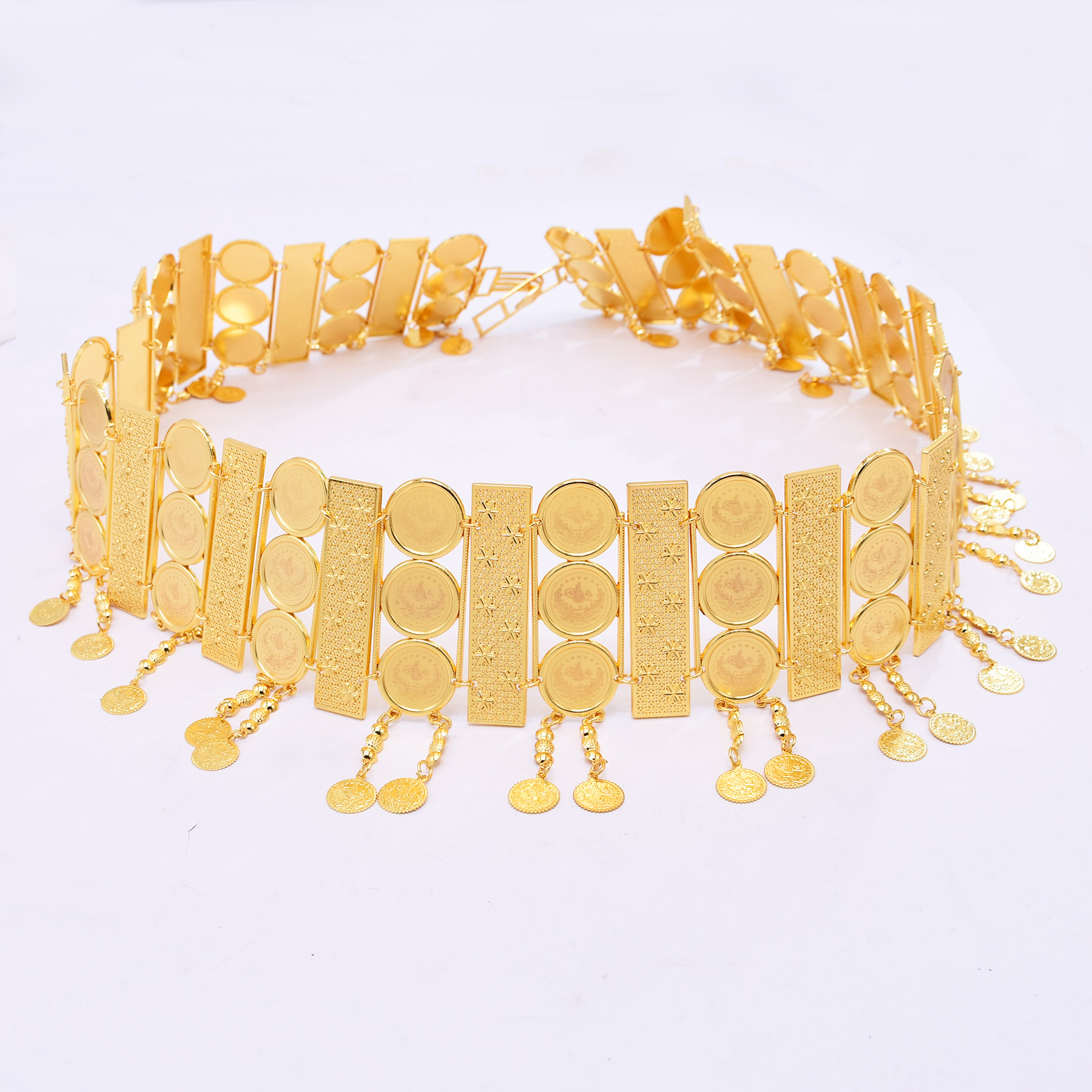3-rijige brede riem met kwastj - Ethnic Fashion Co In recensie en prijs