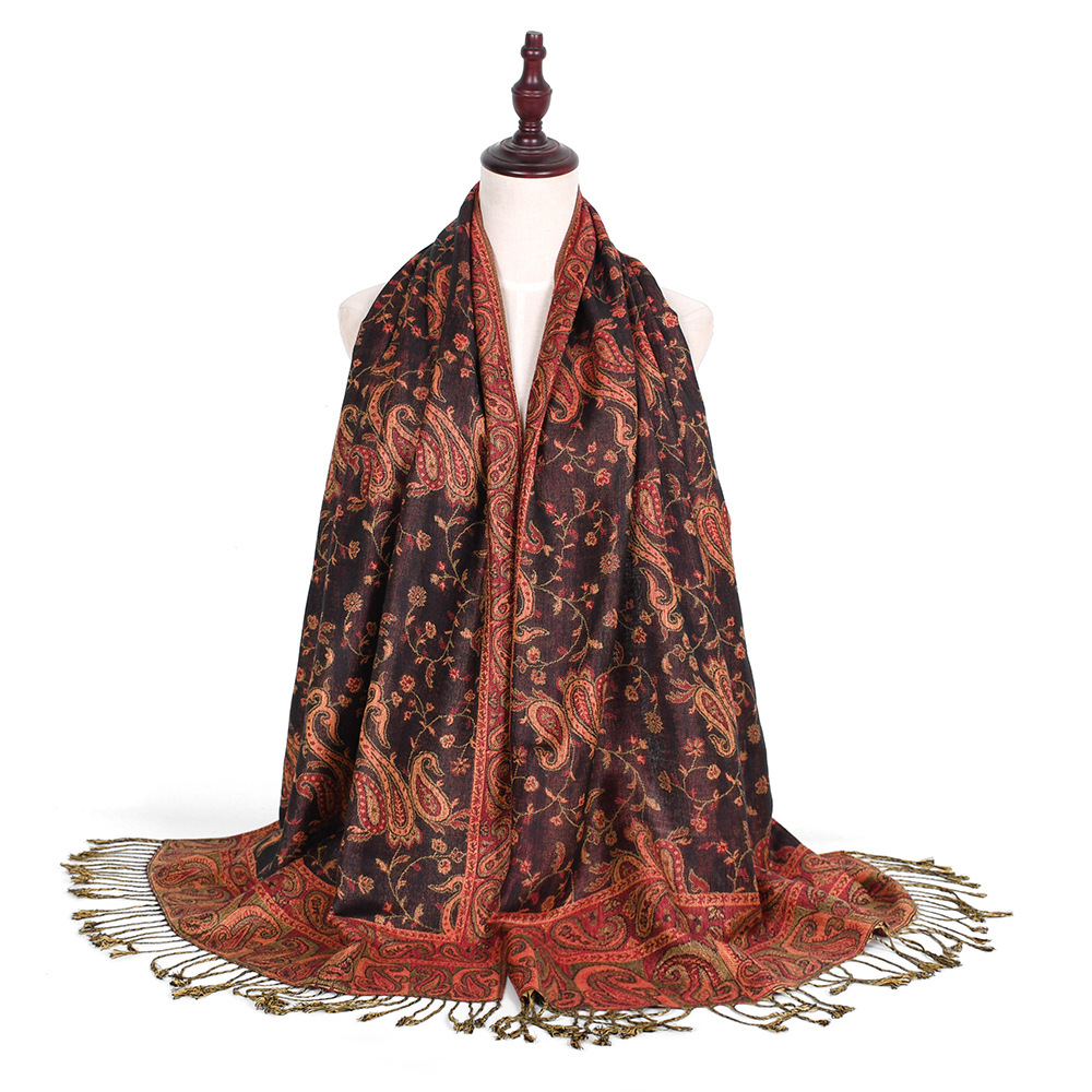 Pashmina Sjaal Paisley Aqua vo - Go Ethnic Fashion recensie en prijs